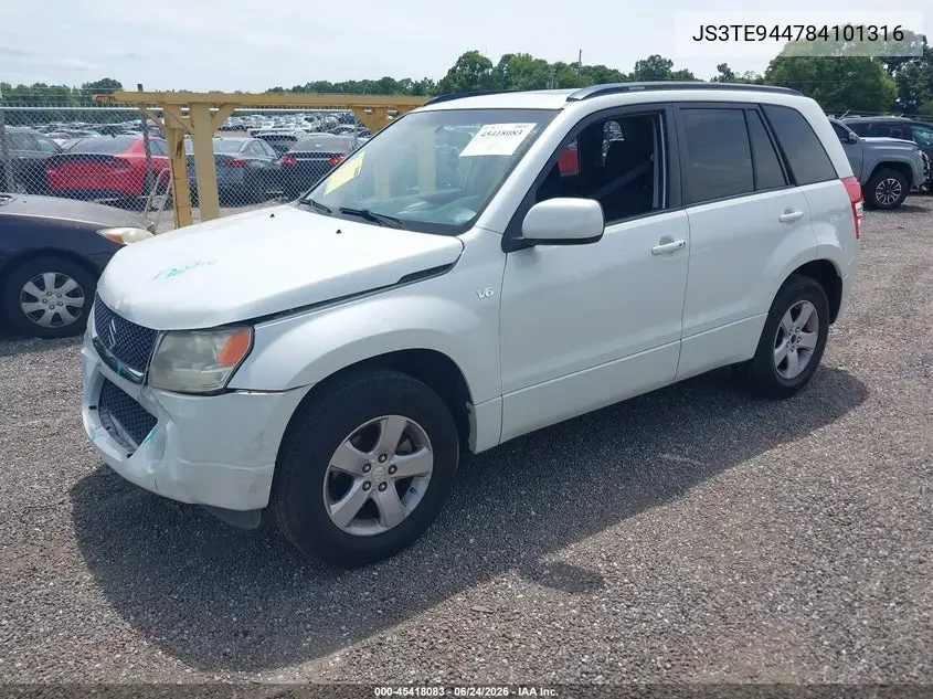 2008 Suzuki Grand Vitara Xsport VIN: JS3TE944784101316 Lot: 45418083