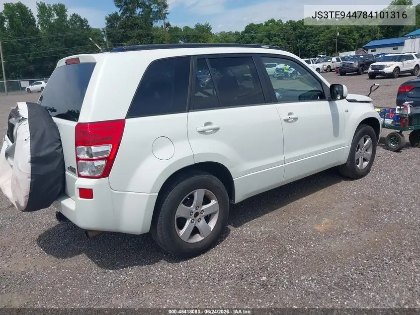 2008 Suzuki Grand Vitara Xsport VIN: JS3TE944784101316 Lot: 45418083