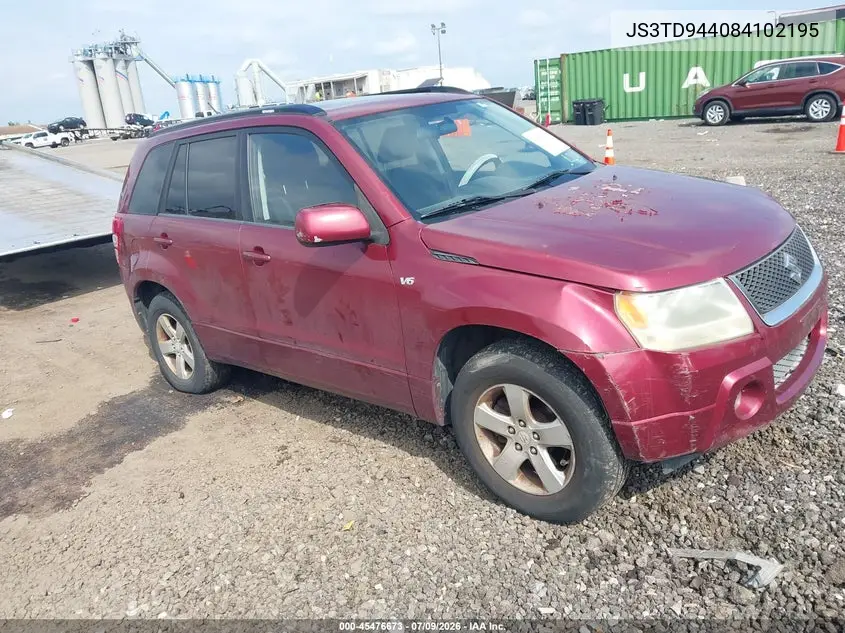 2008 Suzuki Grand Vitara Xsport W/Snrf VIN: JS3TD944084102195 Lot: 45476673
