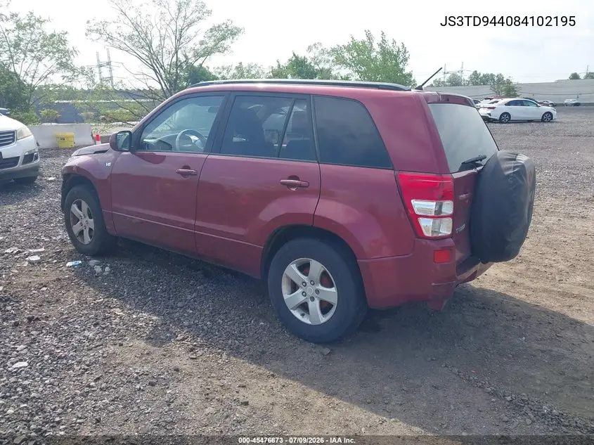 2008 Suzuki Grand Vitara Xsport W/Snrf VIN: JS3TD944084102195 Lot: 45476673
