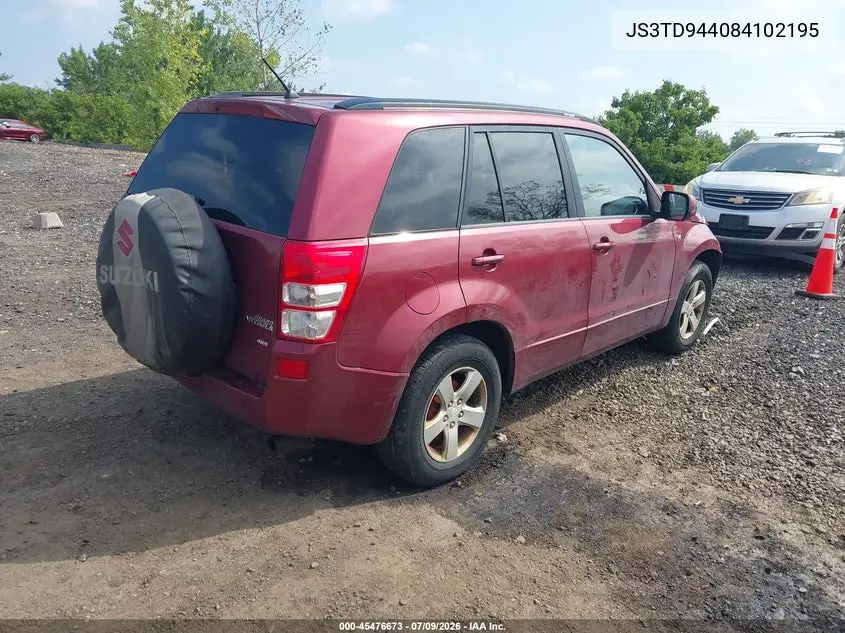 2008 Suzuki Grand Vitara Xsport W/Snrf VIN: JS3TD944084102195 Lot: 45476673