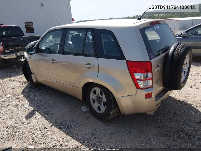 2008 Suzuki Grand Vitara Spare Cargo Covers VIN: JS3TD941784103642 Lot: 45511927
