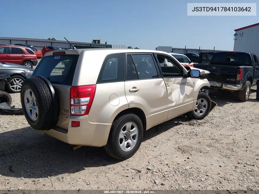 2008 Suzuki Grand Vitara Spare Cargo Covers VIN: JS3TD941784103642 Lot: 45511927