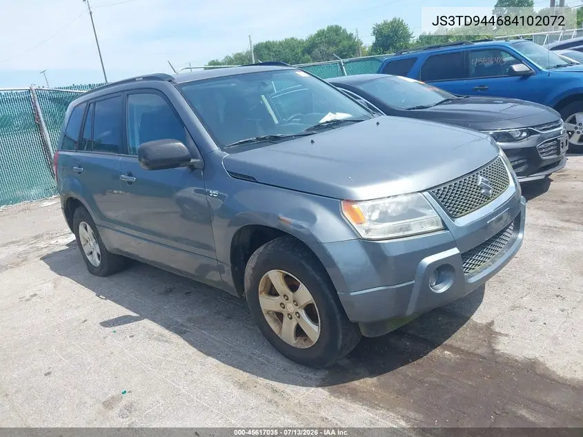 2008 Suzuki Grand Vitara Xsport W/Snrf VIN: JS3TD944684102072 Lot: 45617035