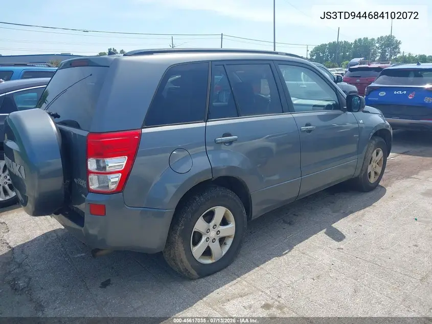 2008 Suzuki Grand Vitara Xsport W/Snrf VIN: JS3TD944684102072 Lot: 45617035