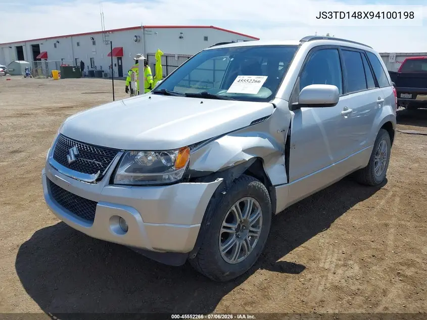 2009 Suzuki Grand Vitara Xsport V6 VIN: JS3TD148X94100198 Lot: 45552266