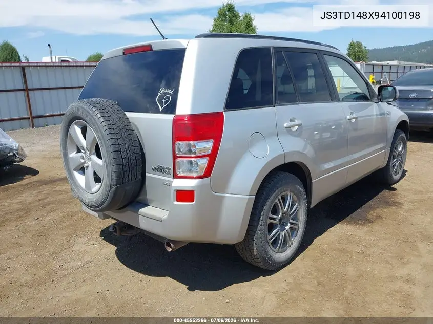 2009 Suzuki Grand Vitara Xsport V6 VIN: JS3TD148X94100198 Lot: 45552266