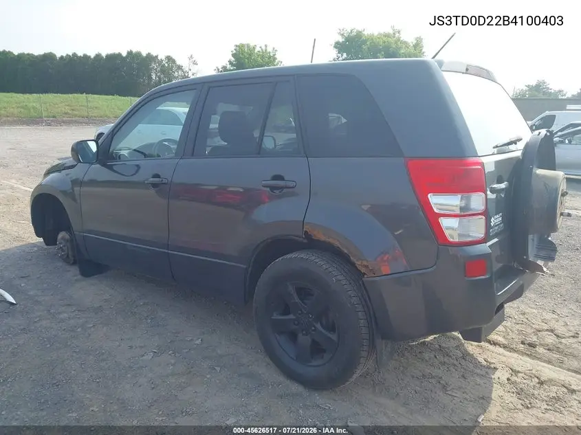 2011 Suzuki Grand Vitara Premium/Premium W/Alloy Wheels VIN: JS3TD0D22B4100403 Lot: 45626517