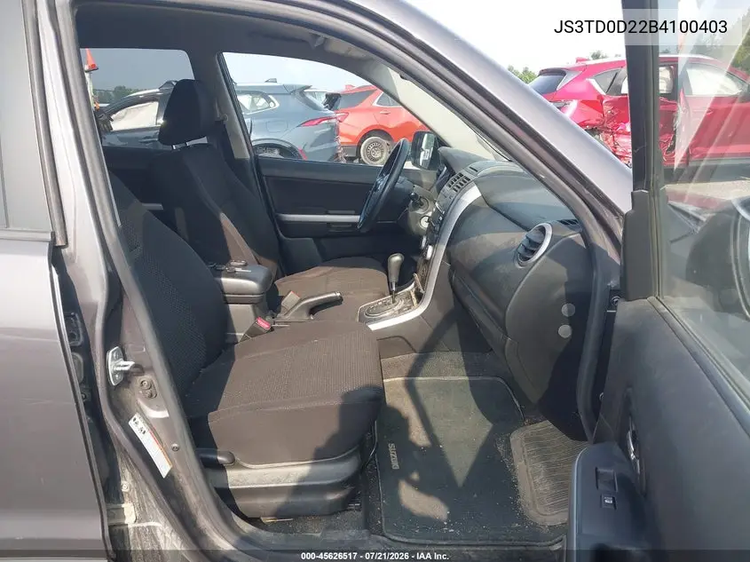 2011 Suzuki Grand Vitara Premium/Premium W/Alloy Wheels VIN: JS3TD0D22B4100403 Lot: 45626517