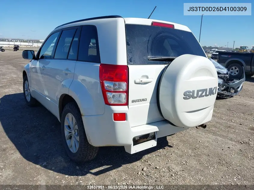 2013 Suzuki Grand Vitara Jx VIN: JS3TD0D26D4100309 Lot: 12637951X