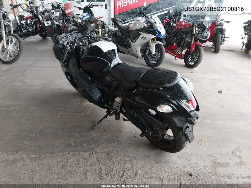 2016 Suzuki Gsx1300 Ra VIN: JS1GX72B5G2100816 Lot: 44935279