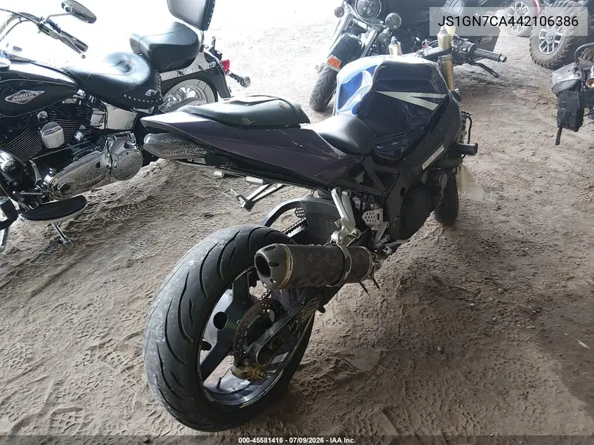 2004 Suzuki Gsx-R600 K VIN: JS1GN7CA442106386 Lot: 45581416