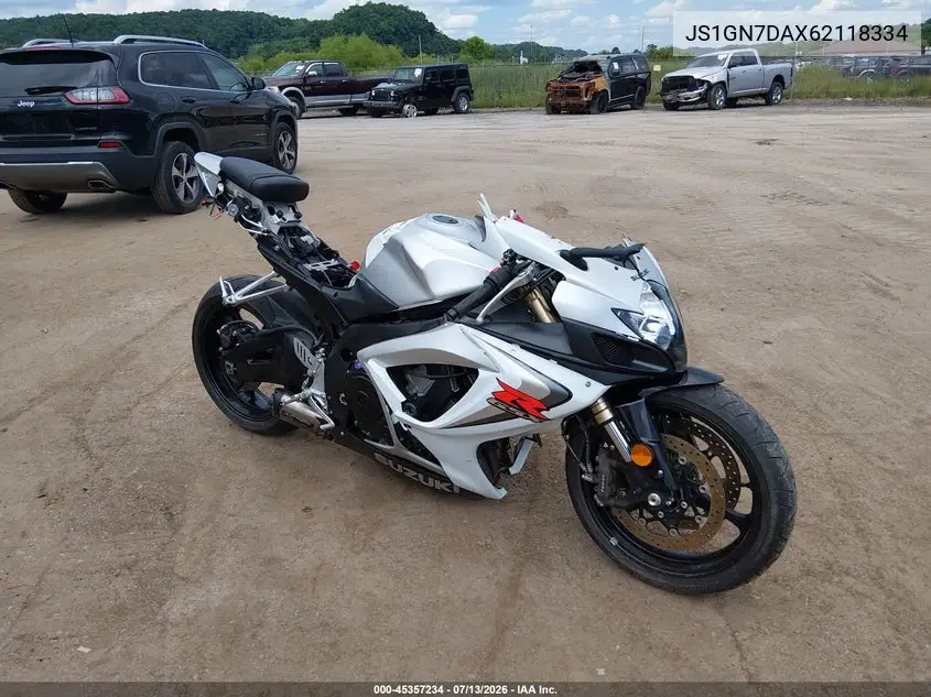 2006 Suzuki Gsx-R600 K6 VIN: JS1GN7DAX62118334 Lot: 45357234