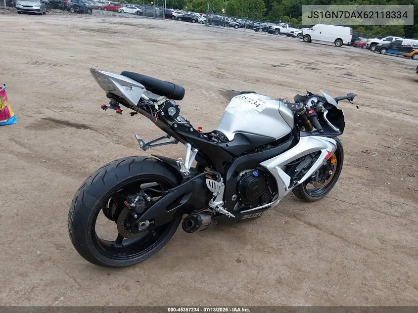 2006 Suzuki Gsx-R600 K6 VIN: JS1GN7DAX62118334 Lot: 45357234