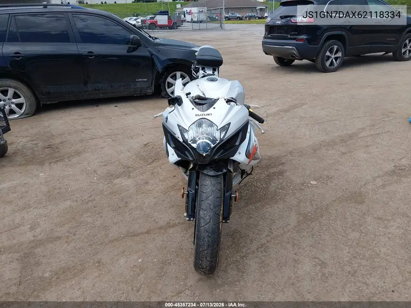 2006 Suzuki Gsx-R600 K6 VIN: JS1GN7DAX62118334 Lot: 45357234