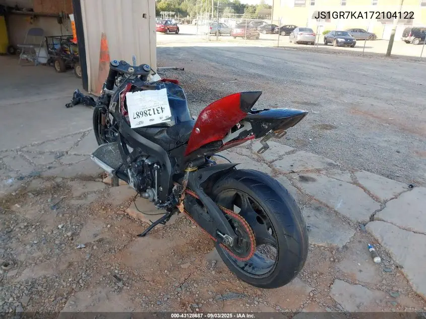 2007 Suzuki Gsx-R750 VIN: JS1GR7KA172104122 Lot: 43128687