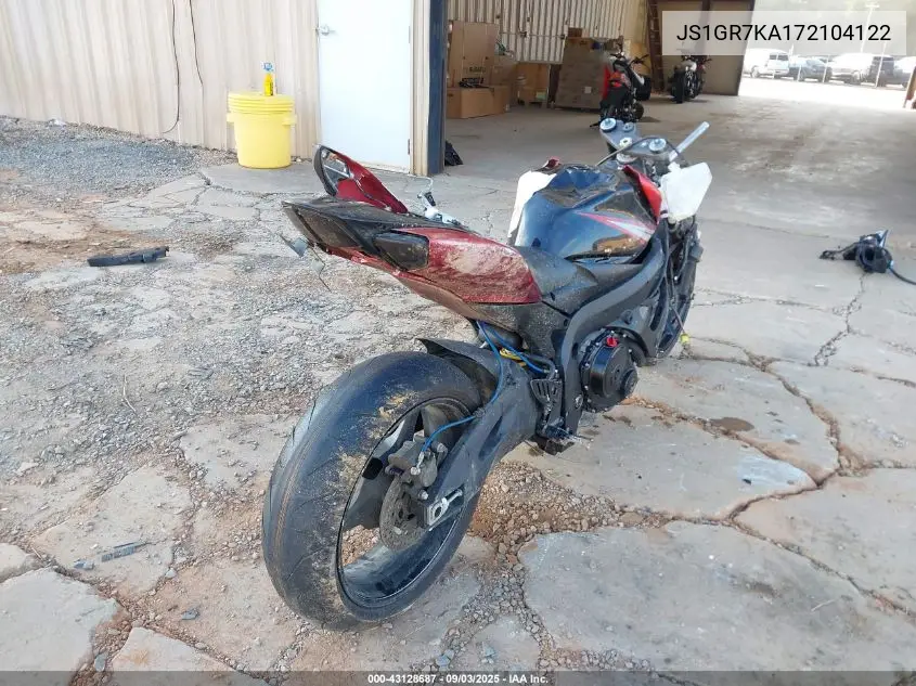 2007 Suzuki Gsx-R750 VIN: JS1GR7KA172104122 Lot: 43128687