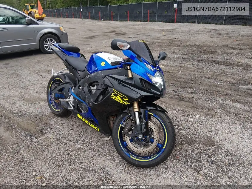 2007 Suzuki Gsx-R600 VIN: JS1GN7DA672112984 Lot: 45069463