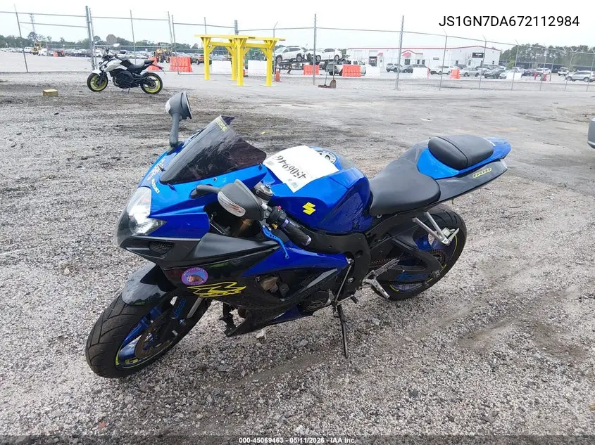2007 Suzuki Gsx-R600 VIN: JS1GN7DA672112984 Lot: 45069463