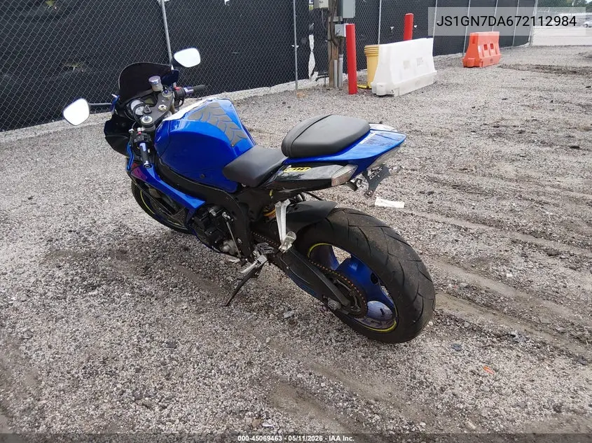 2007 Suzuki Gsx-R600 VIN: JS1GN7DA672112984 Lot: 45069463