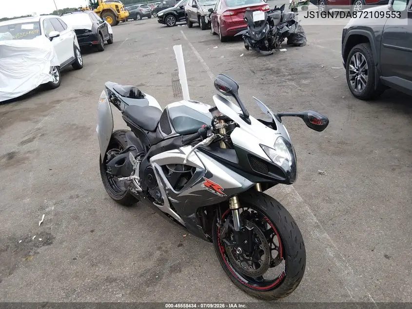 2007 Suzuki Gsx-R600 VIN: JS1GN7DA872109553 Lot: 45558434