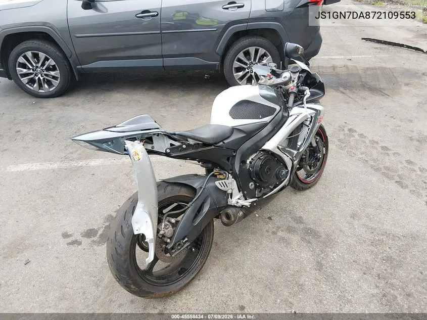 2007 Suzuki Gsx-R600 VIN: JS1GN7DA872109553 Lot: 45558434