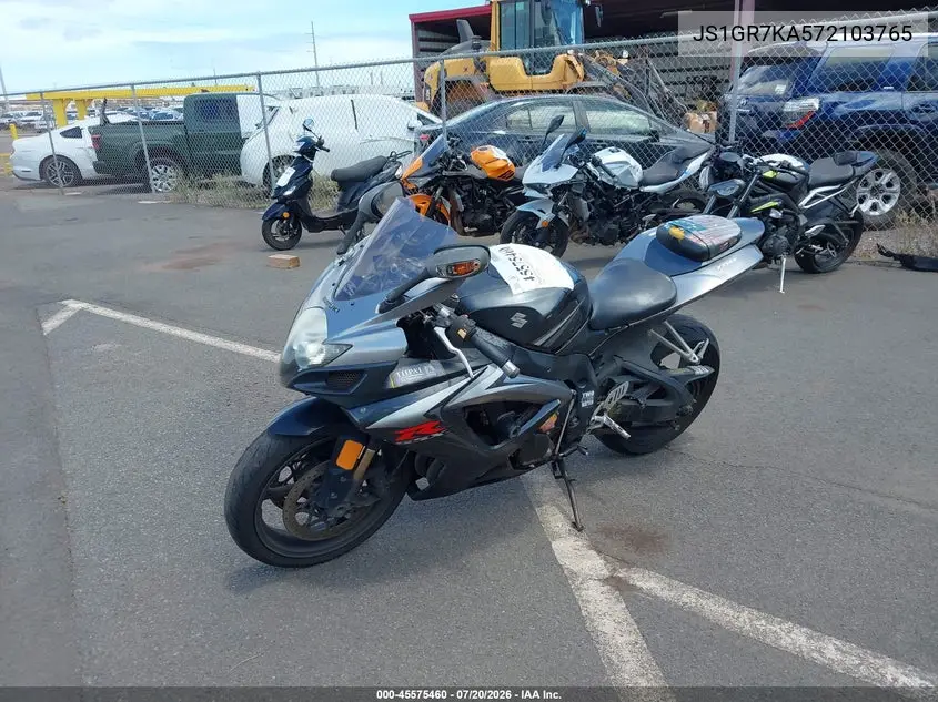 2007 Suzuki Gsx-R750 VIN: JS1GR7KA572103765 Lot: 45575460
