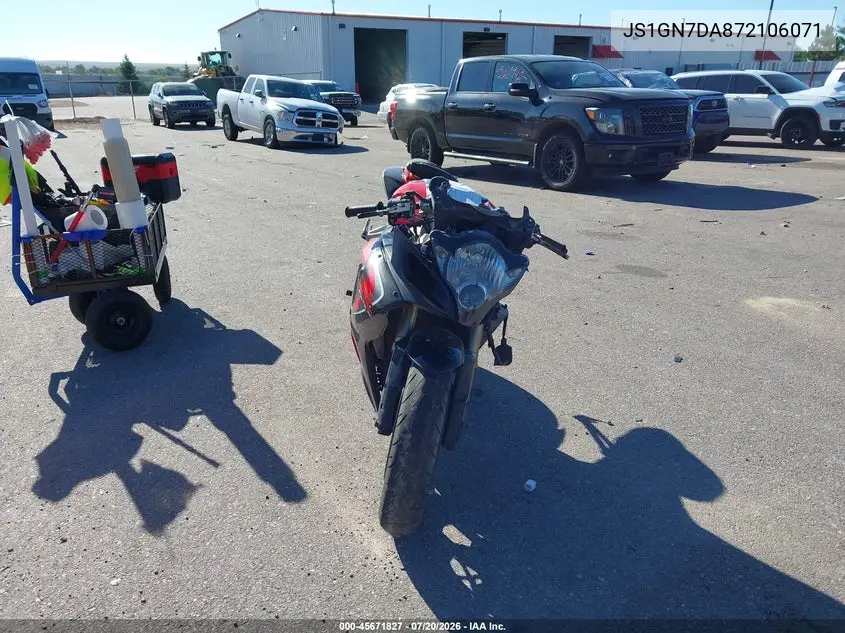 2007 Suzuki Gsx-R600 VIN: JS1GN7DA872106071 Lot: 45671827