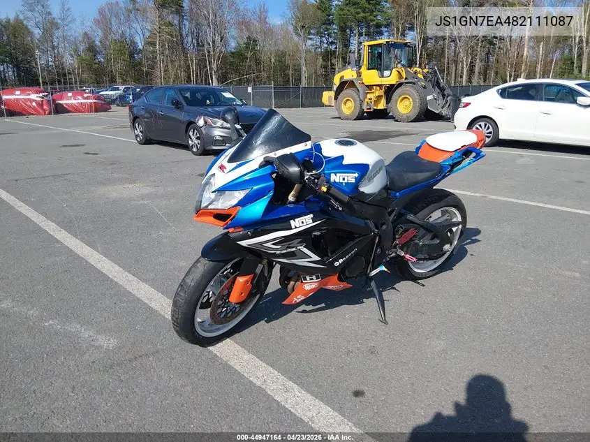 2008 Suzuki Gsx-R600 VIN: JS1GN7EA482111087 Lot: 44947164