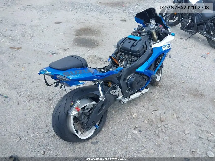 2009 Suzuki Gsx-R600 VIN: JS1GN7EA292102793 Lot: 45481948