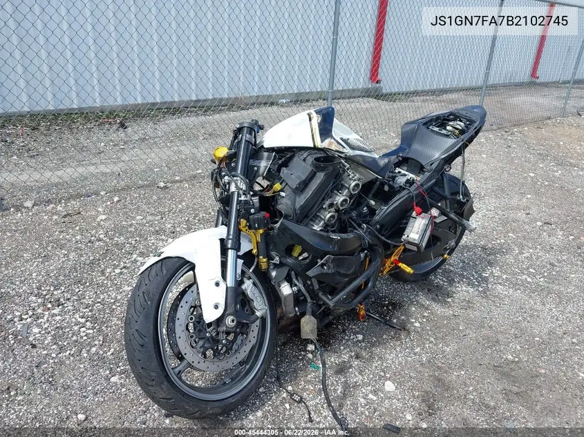 2011 Suzuki Gsx-R600 VIN: JS1GN7FA7B2102745 Lot: 45444305