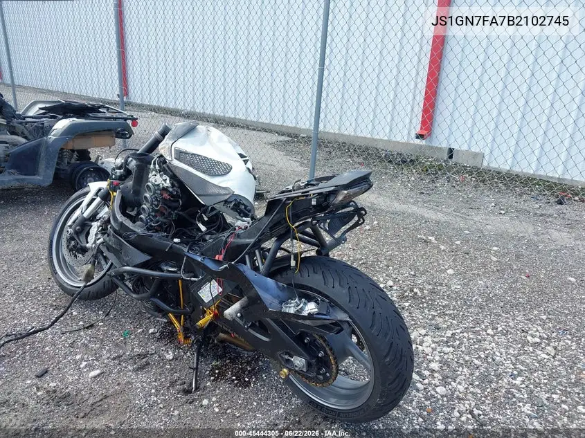 2011 Suzuki Gsx-R600 VIN: JS1GN7FA7B2102745 Lot: 45444305