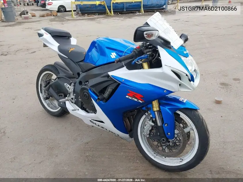 2013 Suzuki Gsx-R750 VIN: JS1GR7MA6D2100866 Lot: 44247808