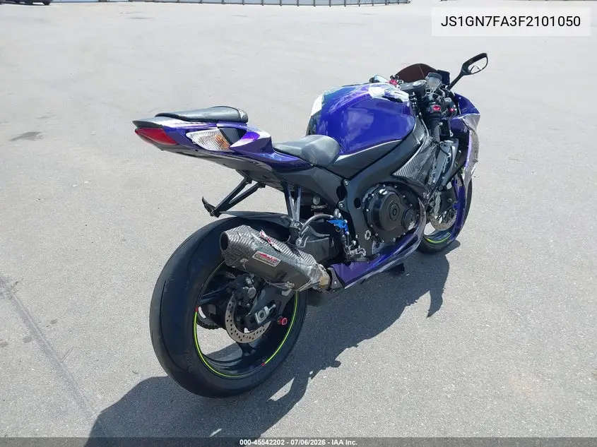 2015 Suzuki Gsx-R600 VIN: JS1GN7FA3F2101050 Lot: 45542202