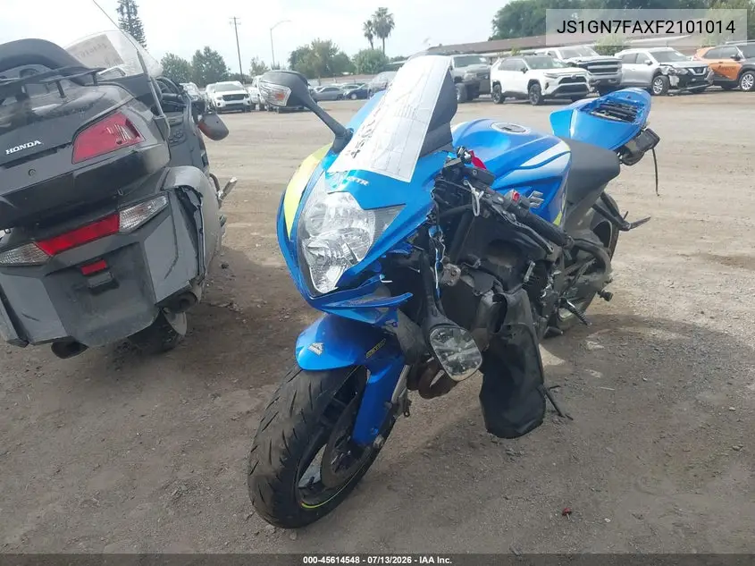 2015 Suzuki Gsx-R600 VIN: JS1GN7FAXF2101014 Lot: 45614548