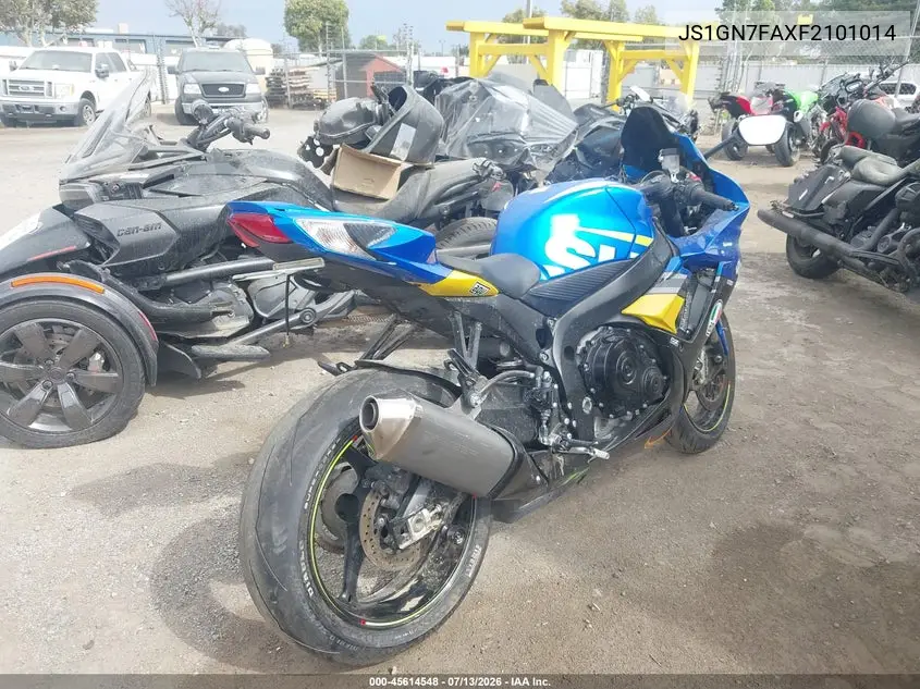 2015 Suzuki Gsx-R600 VIN: JS1GN7FAXF2101014 Lot: 45614548