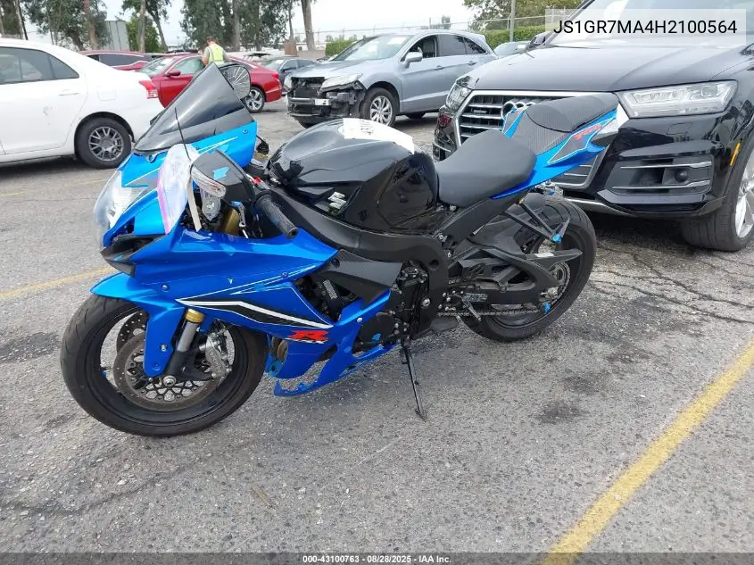 2017 Suzuki Gsx-R750 VIN: JS1GR7MA4H2100564 Lot: 43100763