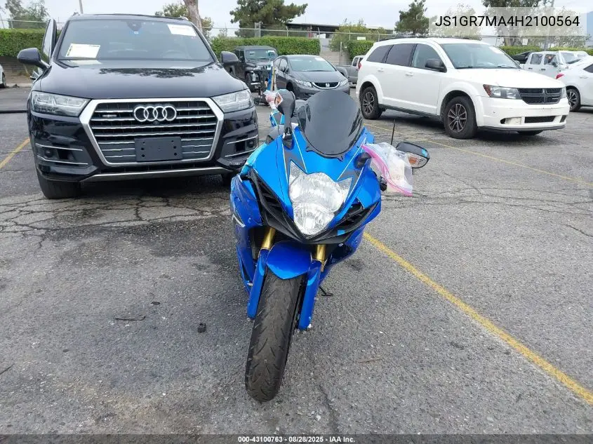 2017 Suzuki Gsx-R750 VIN: JS1GR7MA4H2100564 Lot: 43100763