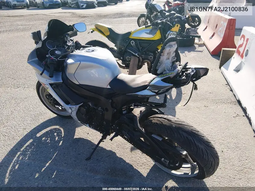 2018 Suzuki Gsx-R600 VIN: JS1GN7FA2J2100836 Lot: 45060449
