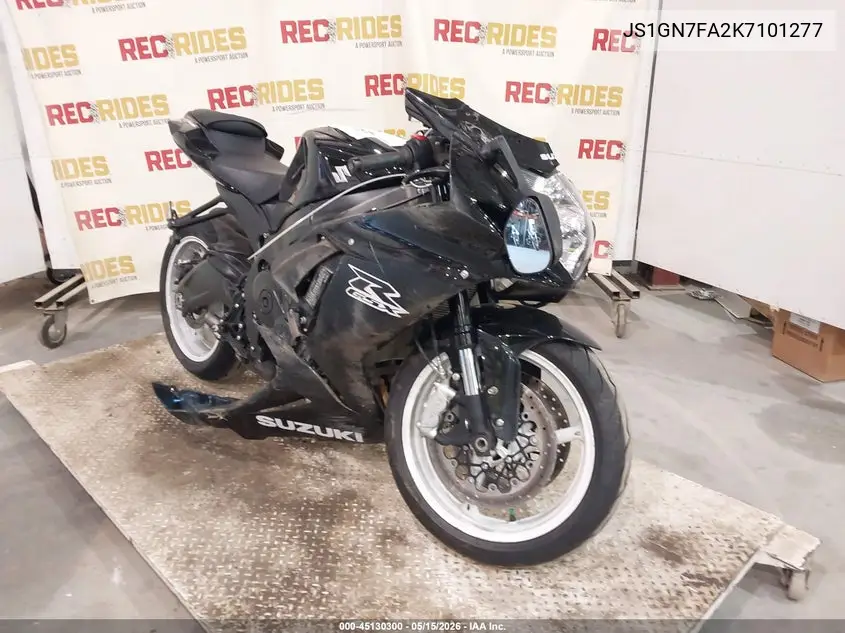 2019 Suzuki Gsx-R600 VIN: JS1GN7FA2K7101277 Lot: 45130300