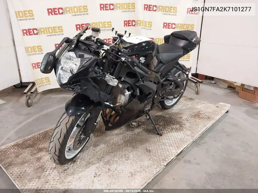 2019 Suzuki Gsx-R600 VIN: JS1GN7FA2K7101277 Lot: 45130300