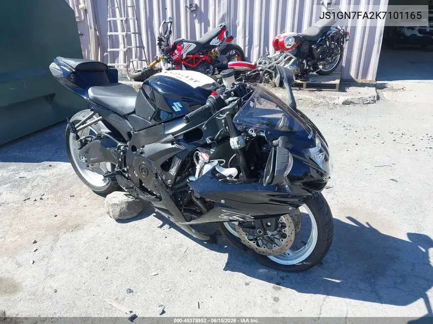2019 Suzuki Gsx-R600 VIN: JS1GN7FA2K7101165 Lot: 45375952