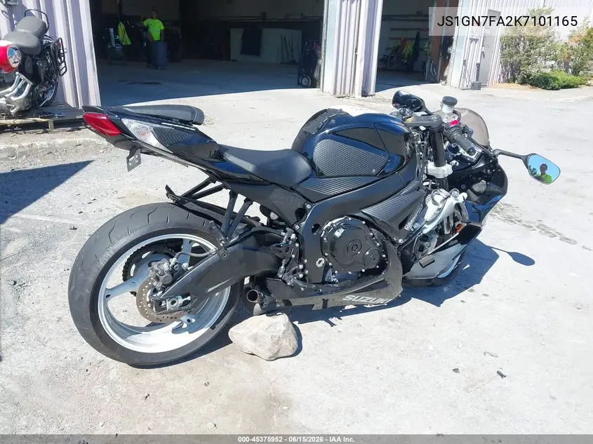 2019 Suzuki Gsx-R600 VIN: JS1GN7FA2K7101165 Lot: 45375952