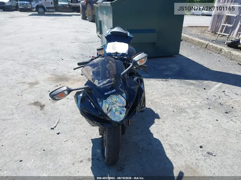 2019 Suzuki Gsx-R600 VIN: JS1GN7FA2K7101165 Lot: 45375952