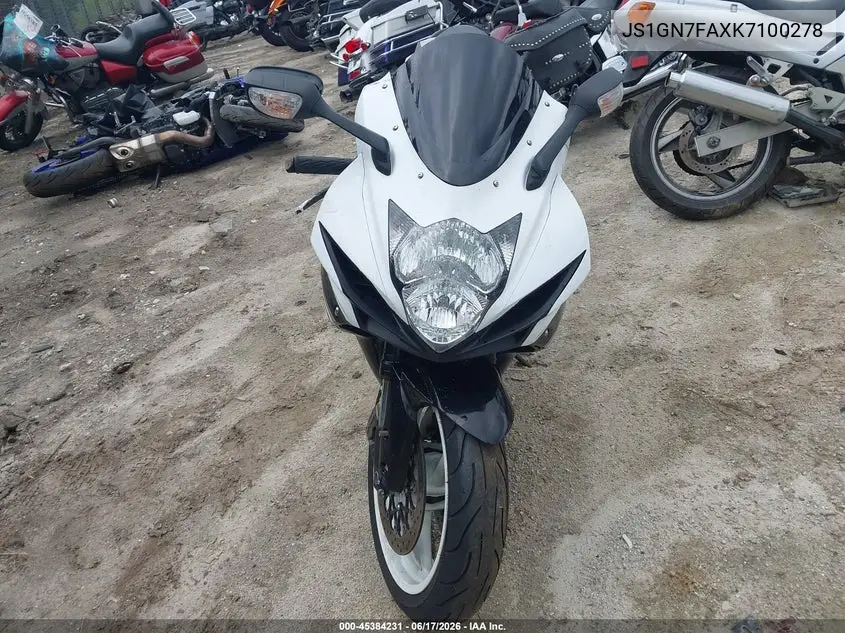 2019 Suzuki Gsx-R600 VIN: JS1GN7FAXK7100278 Lot: 45384231