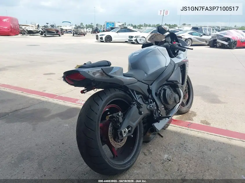2023 Suzuki Gsx-R600 VIN: JS1GN7FA3P7100517 Lot: 44883955