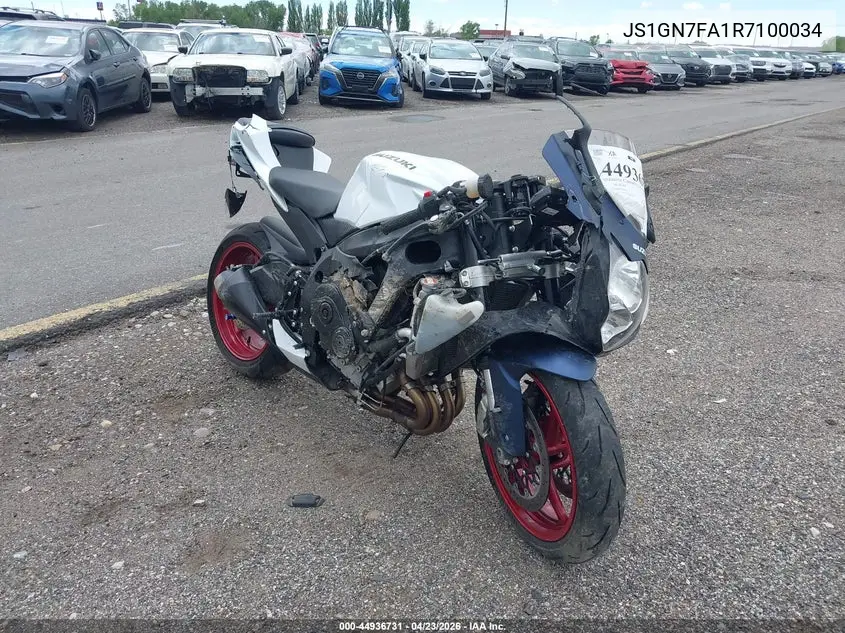 2024 Suzuki Gsx-R600 VIN: JS1GN7FA1R7100034 Lot: 44936731