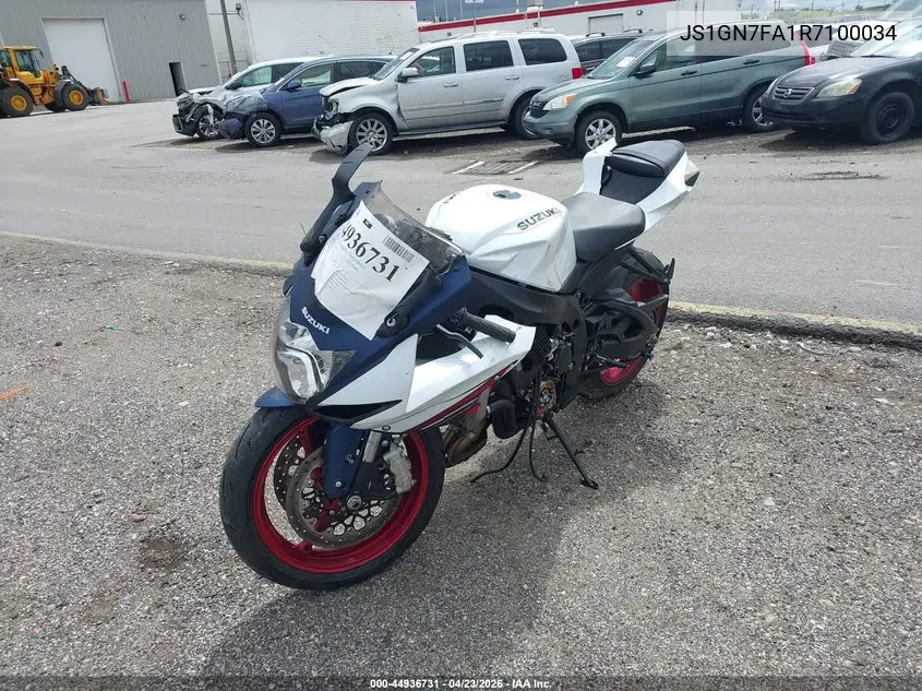 2024 Suzuki Gsx-R600 VIN: JS1GN7FA1R7100034 Lot: 44936731
