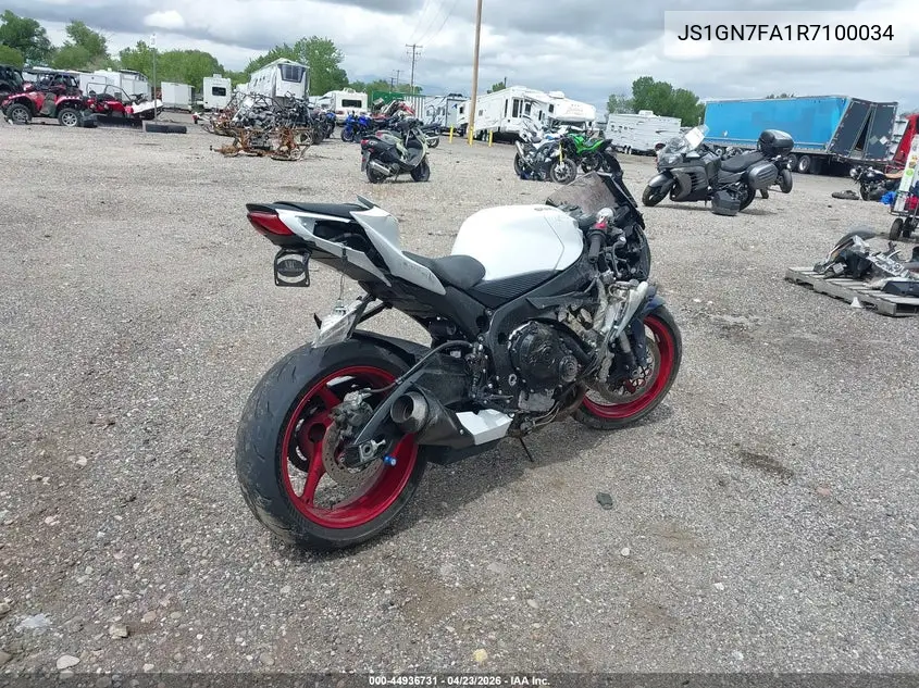 2024 Suzuki Gsx-R600 VIN: JS1GN7FA1R7100034 Lot: 44936731
