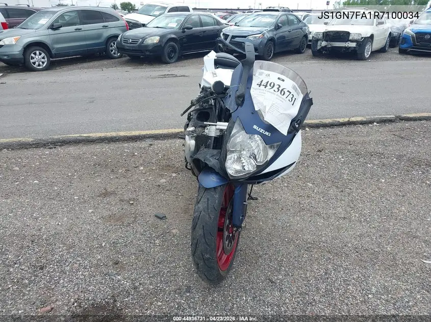 2024 Suzuki Gsx-R600 VIN: JS1GN7FA1R7100034 Lot: 44936731